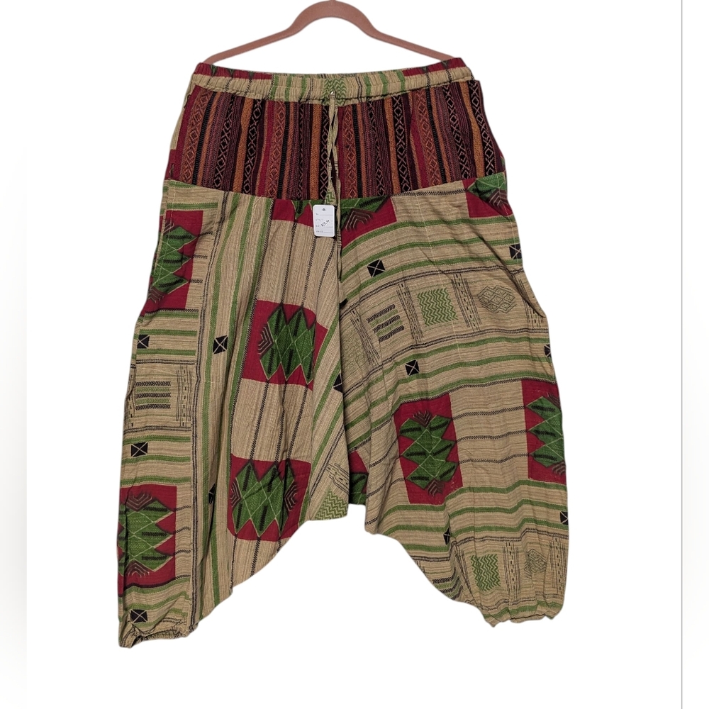 New"Unisex Multi Stripe Harem Style Trouser Lightweight One Size Fit all.